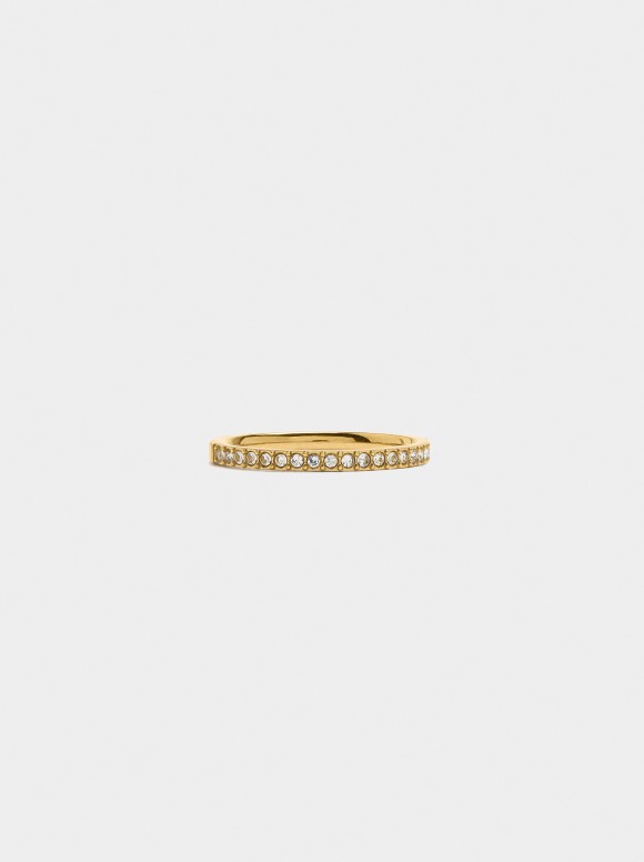 Bague Fine Avec Cristaux -...