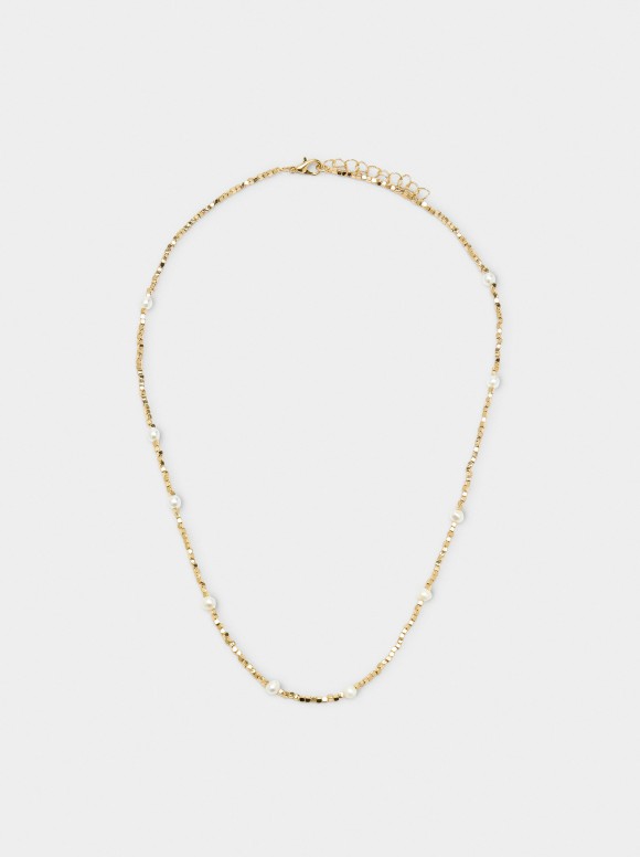 Collier Court Avec Perles...