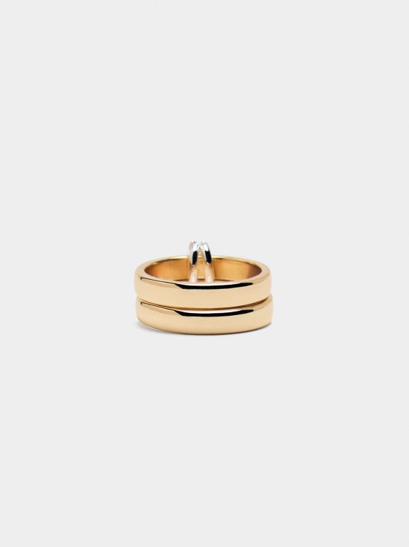 Bague Double Bicolore Avec...