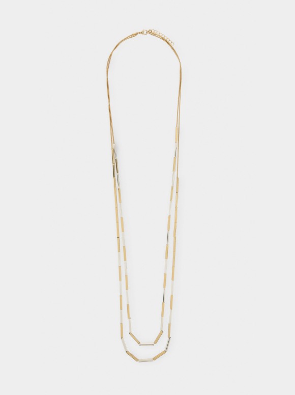 Collier Long Bicolore Segmenté
