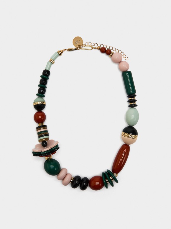 Collier Court Avec Perles...