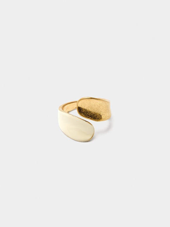 Bague Croisée Avec Émail