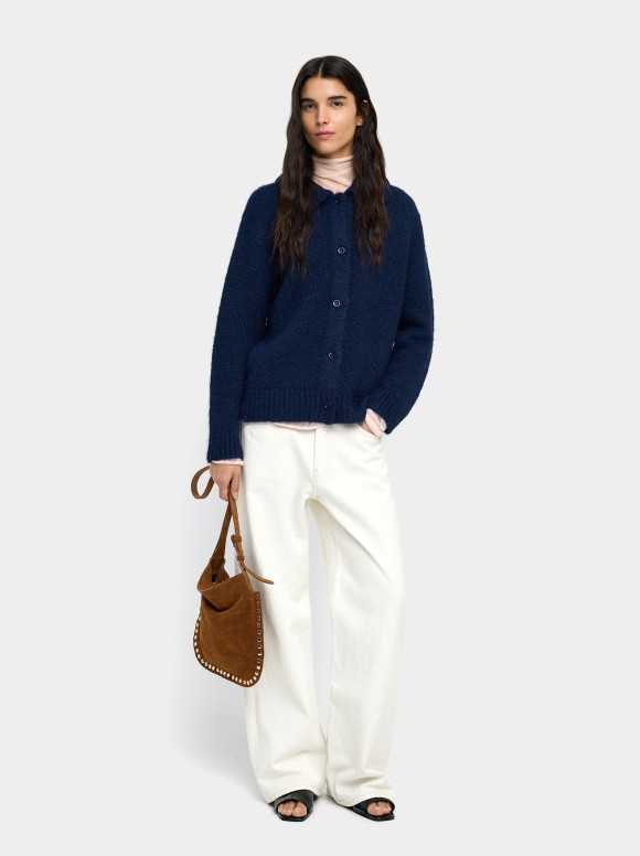 Cardigan Avec Maille Lisse
