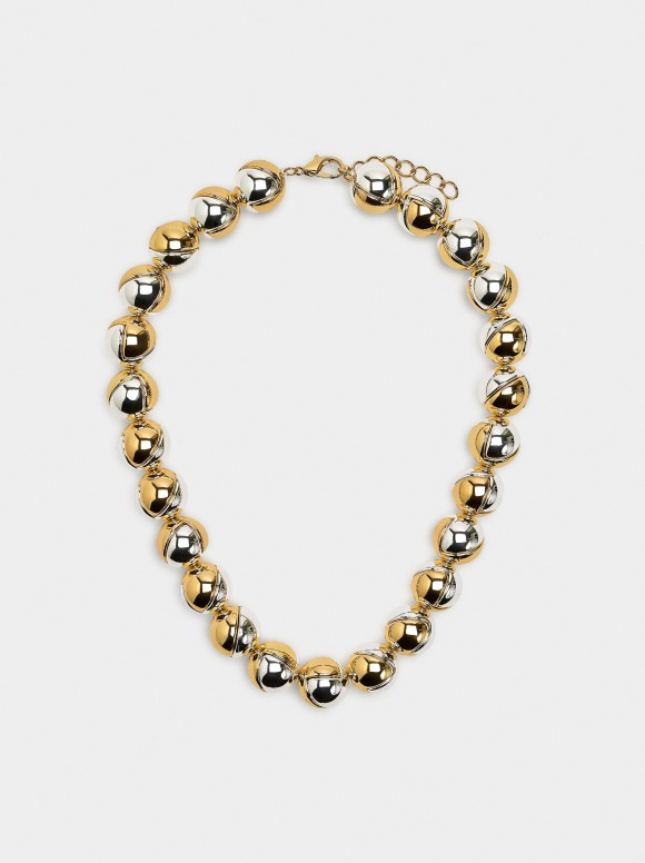 Collier Avec Sphères Bicolores