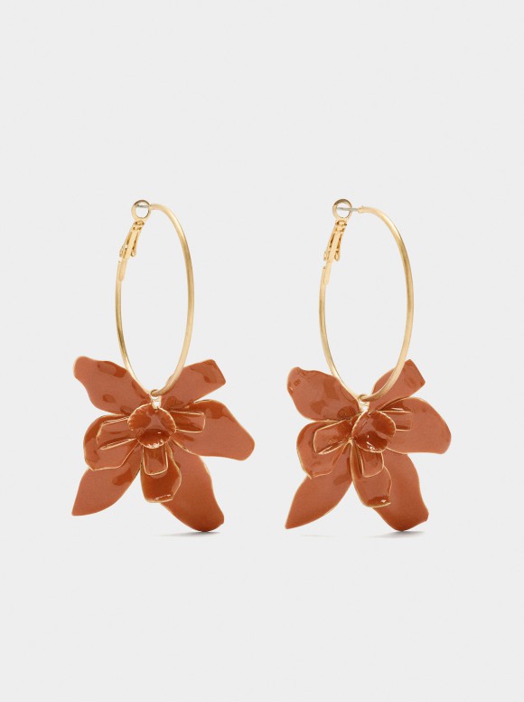 Créoles Avec Fleur Émaillée