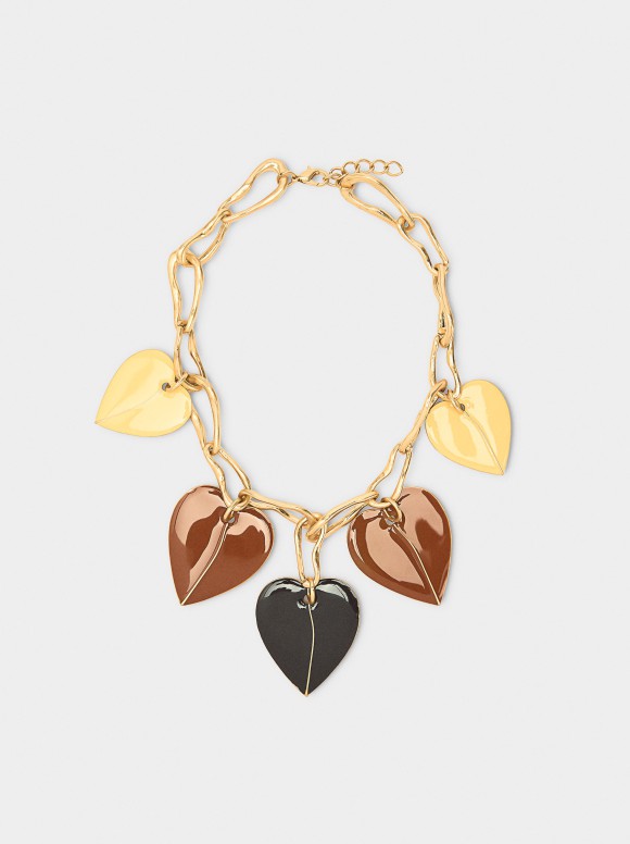 Collier Court Cœurs Avec Émail