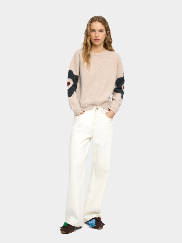 Pull En Maille Avec Fleurs