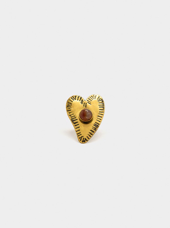 Bague Cœur Avec Pierre