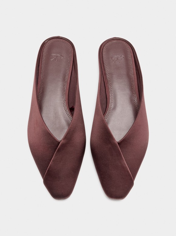 Mules En Tissu Croisées