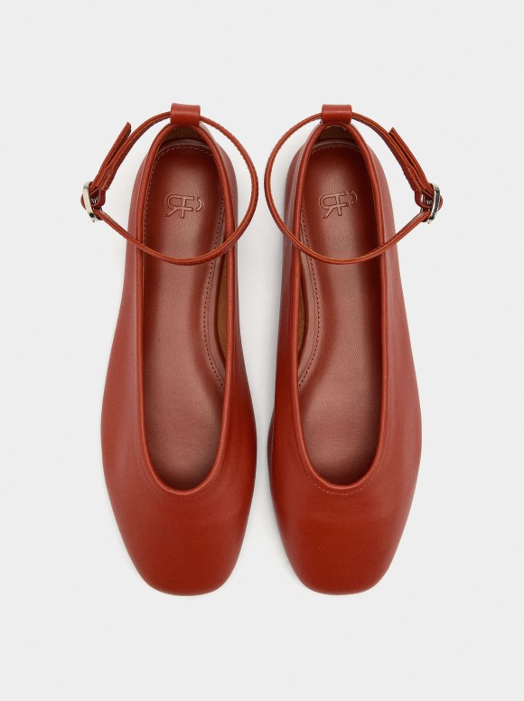 Ballerines En Cuir Avec...