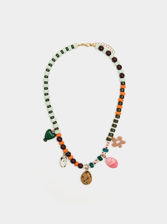 Collier Court Avec Perles...
