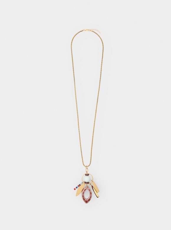 Collier Long Avec Pendentif...
