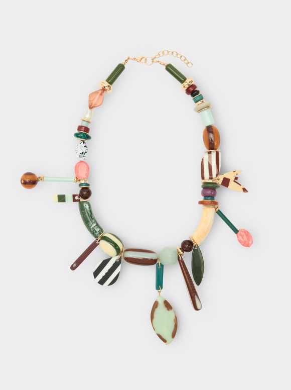 Collier Court Avec Perles...