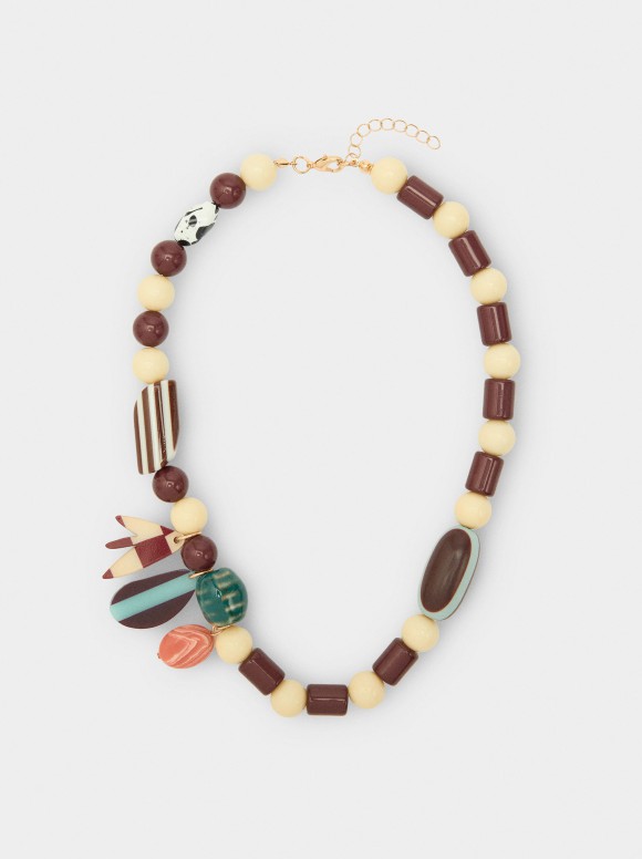 Collier Court Avec Perles...
