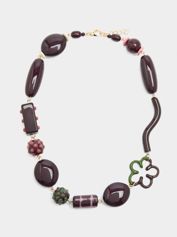 Collier Court Avec Perles...