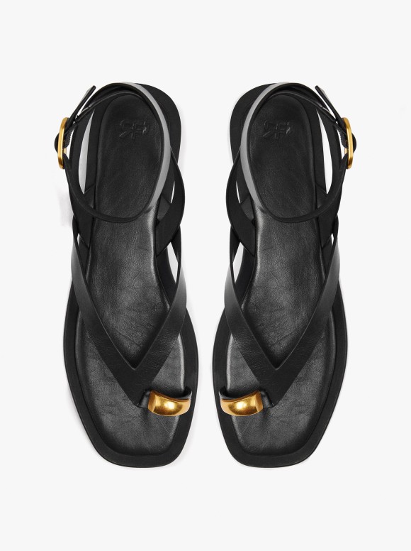 Sandales En Cuir Thong Avec...