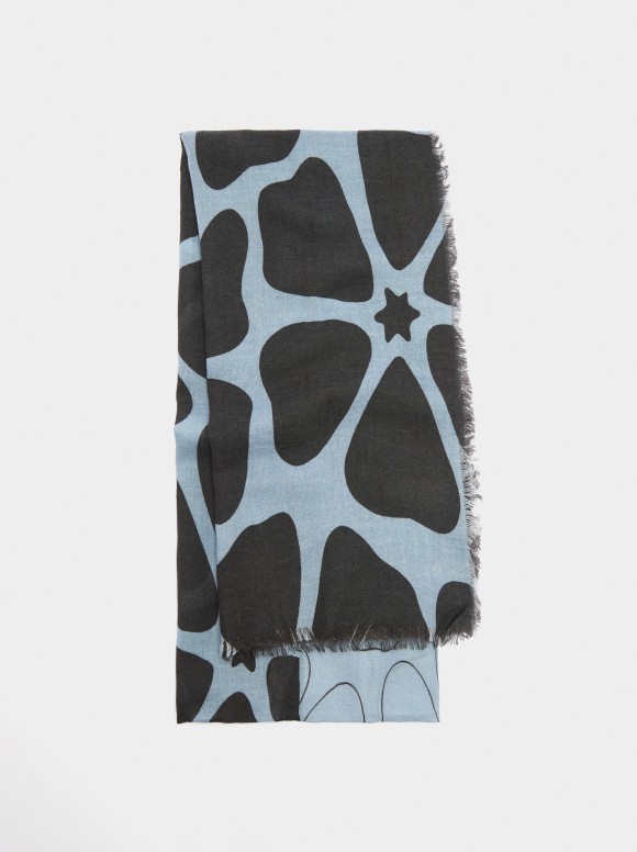 Foulard Imprimé En Laine Et...