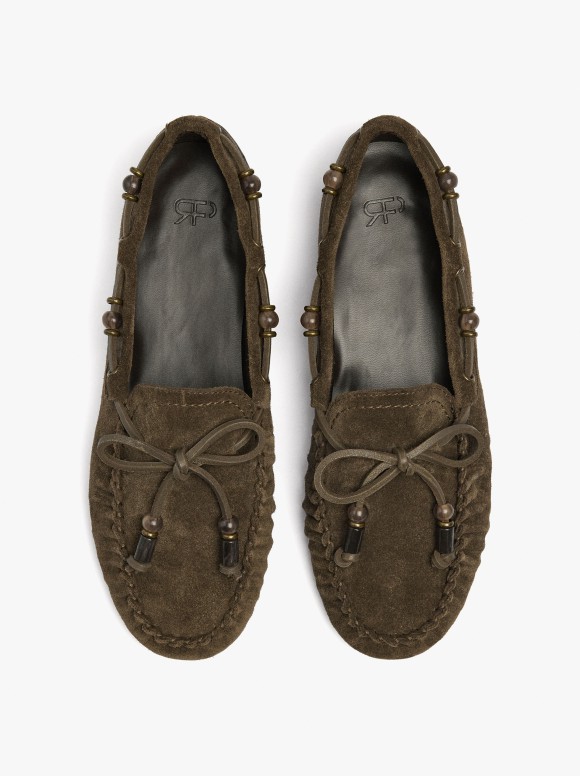 Mocassins En Cuir Avec Nœud