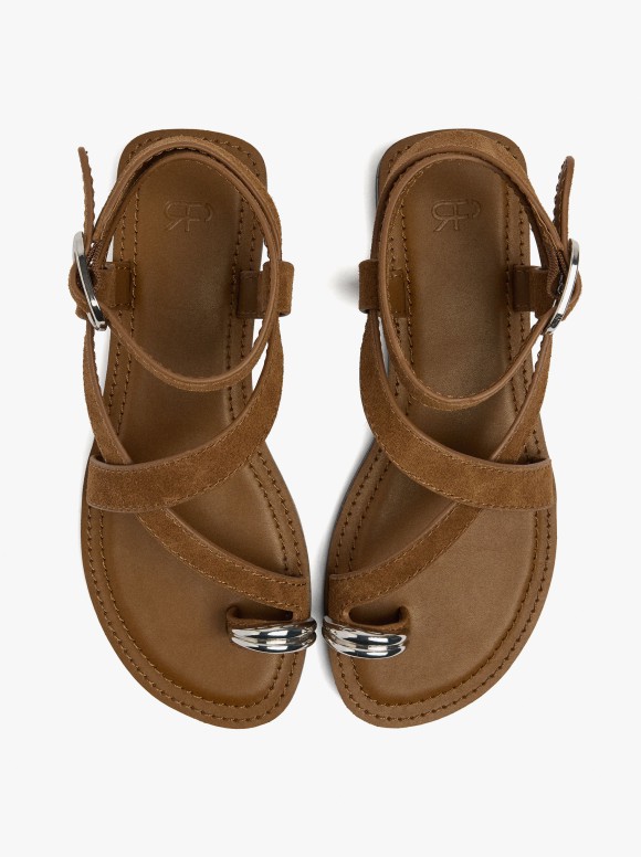 Sandales En Cuir Croisées...