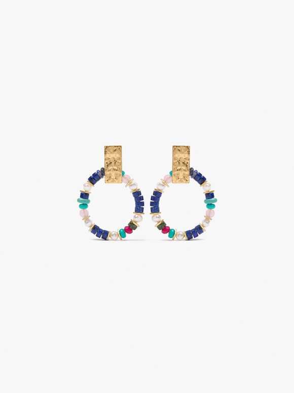 Créoles Avec Perles De Pierre