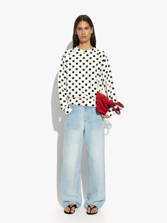 Sweatshirt En Coton Avec Pois