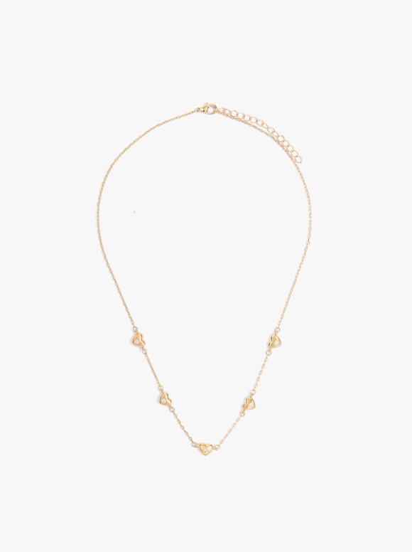 Collier Avec Cœurs Et Zircons