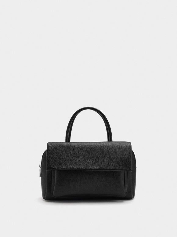 Sac Tote Texturé Avec Rabat