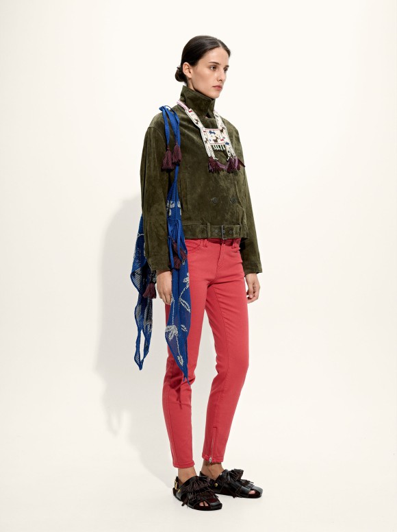 Veste En Cuir Avec Ceinture