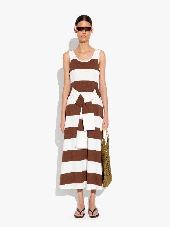 Robe Midi Avec Rayures 100%...