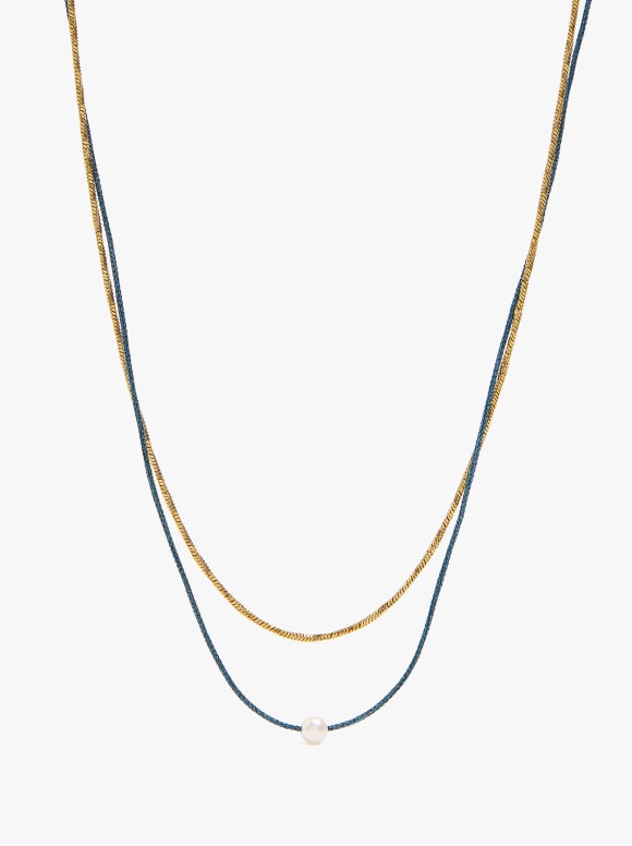 Collier Double Avec Cordon...