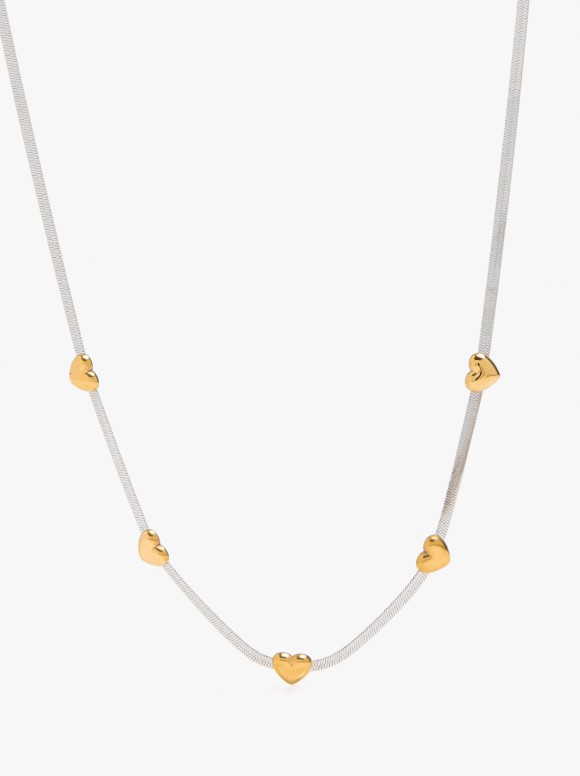Collier Bicolore Avec Cœurs...