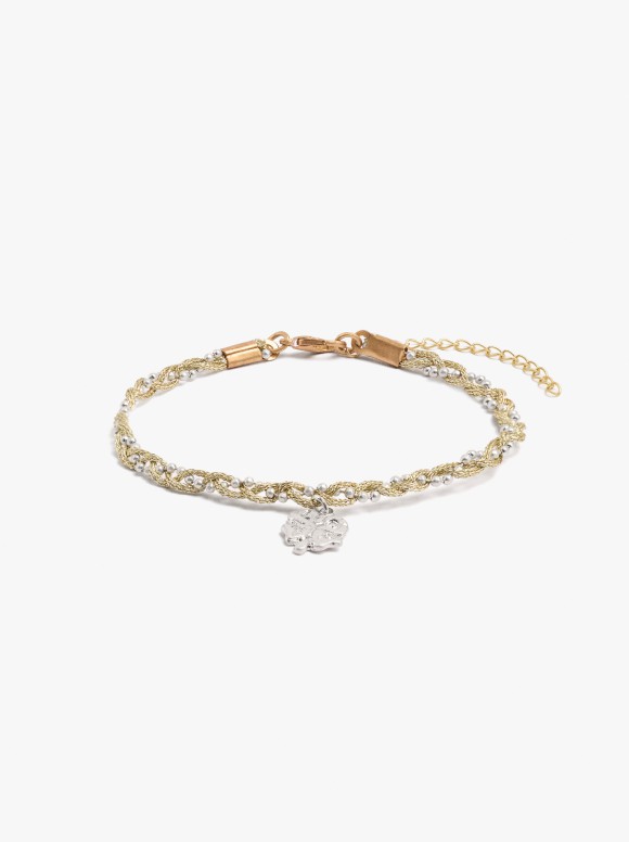 Bracelet Entrelacé Avec Trèfle