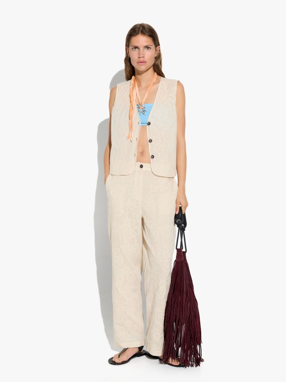 Gilet Avec Broderie En...