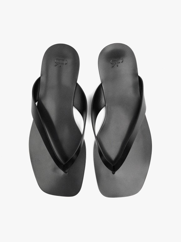 Sandales Plates En Cuir