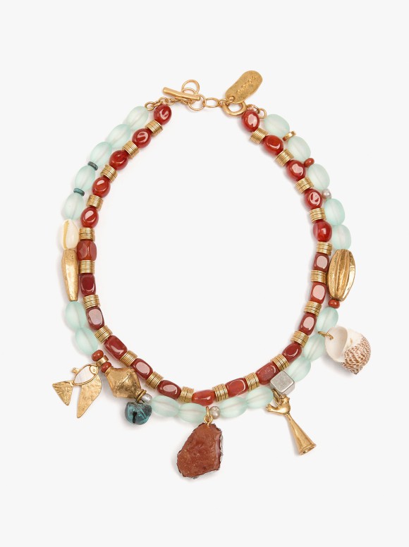 Collier Double Avec Perles...