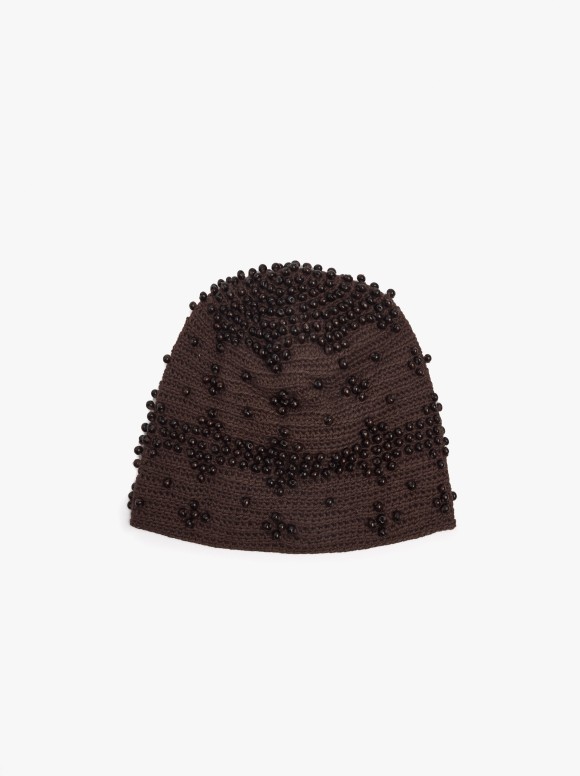 Bonnet En Maille Avec Perles