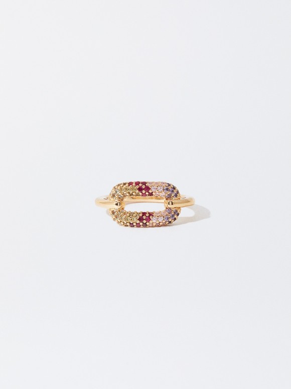 Bague Dorée Avec Zirconites